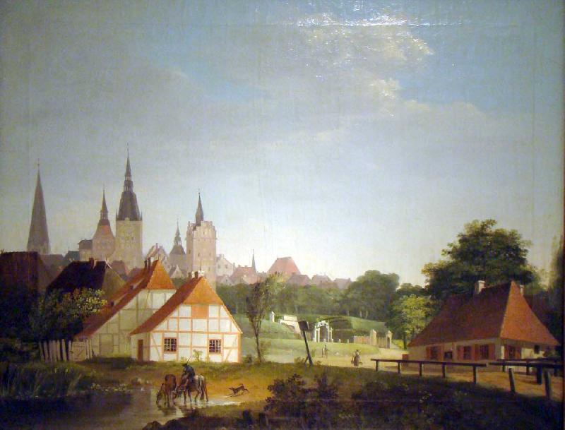 Georg Friedrich Kersting Ansicht von Rostock von Westen Germany oil painting art
